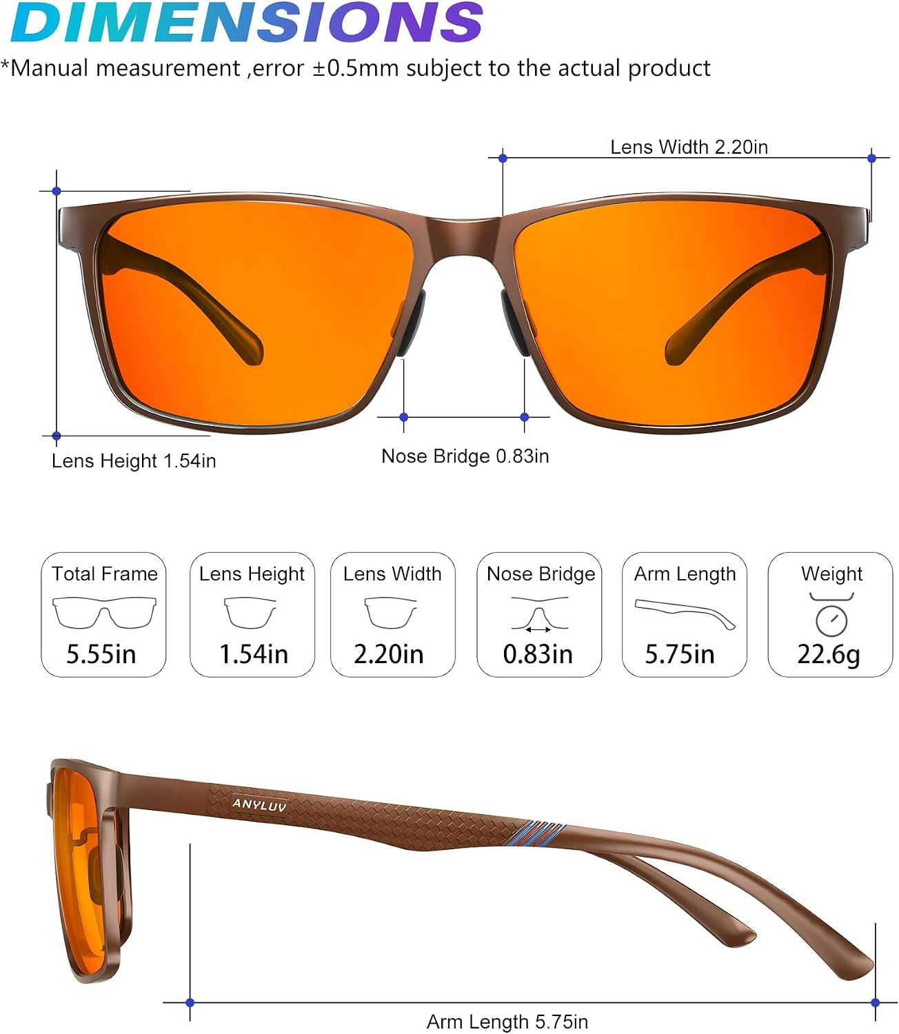 Blue Light Blocking Glasses Men, Al-Mg Metal Computer Gaming