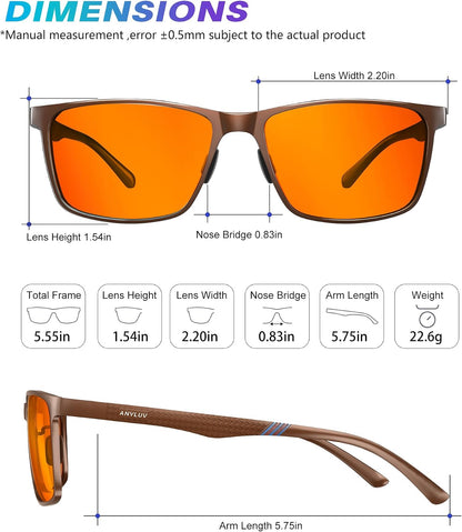 Blue Light Blocking Glasses Men, Al-Mg Metal Computer Gaming