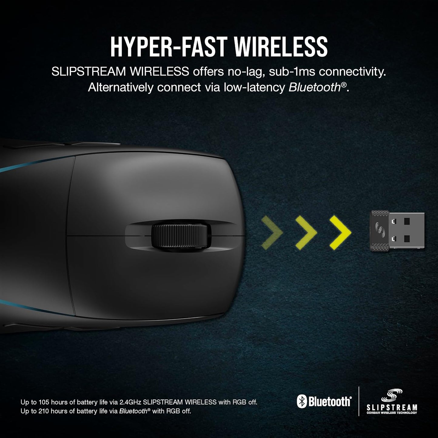 Corsair M75 Wireless RGB Lightweight FPS Gaming Mouse – 26,000 DPI – Swappable Side Buttons – Icue Compatible – PC – Black