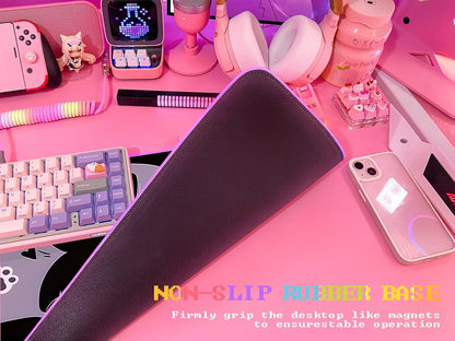 Pink RGB Gaming Mouse Pad 31.5X12 Inch PC XL Large Extended Glowing Led Light up Desk Pad Non-Slip Rubber Base Computer Cute Mousepad Mat Desk Accessories Gaming Setup Starry Mood