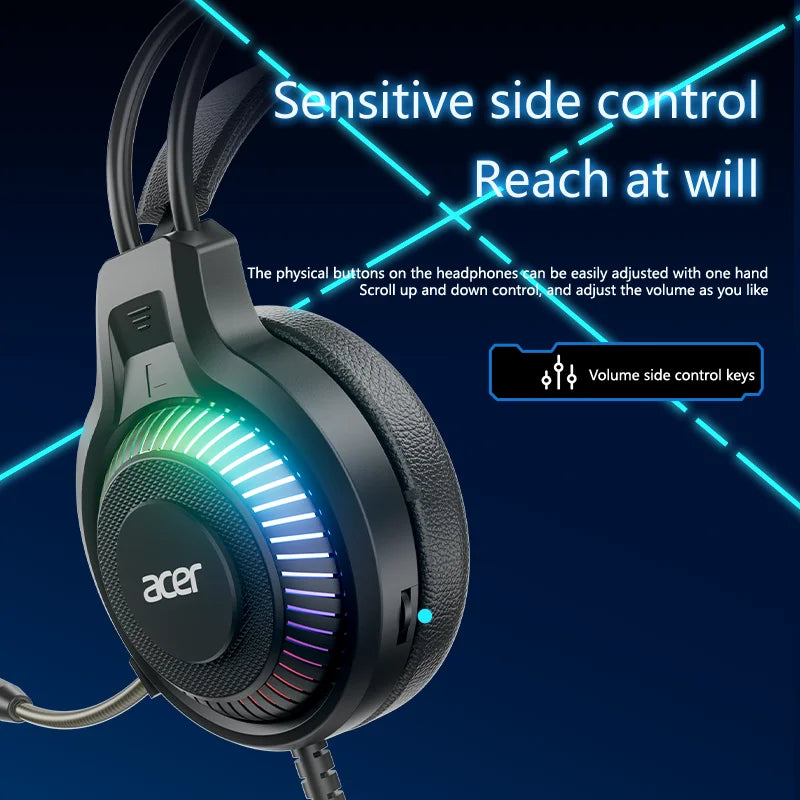 Gaming Headphones with Mic 7.1 Stereo Virtual Surround LED Light Bass Earphone Headsets Gamer for Computer PC Gamer OHW303