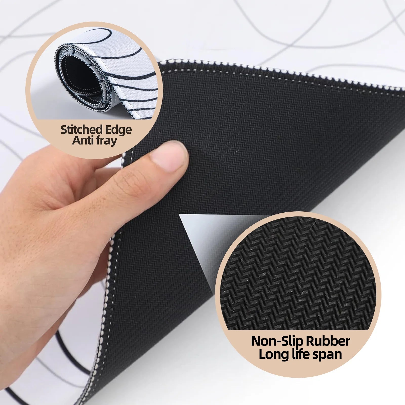 Mouse Pad Gaming Mousepad 31.5 X 11.8 X0.12In Large Mouse Pad for Keyboard and Mouse with Anti-Slip Rubber Base,Keyboard Pad XL Mouse Mat for Home and Office(White)