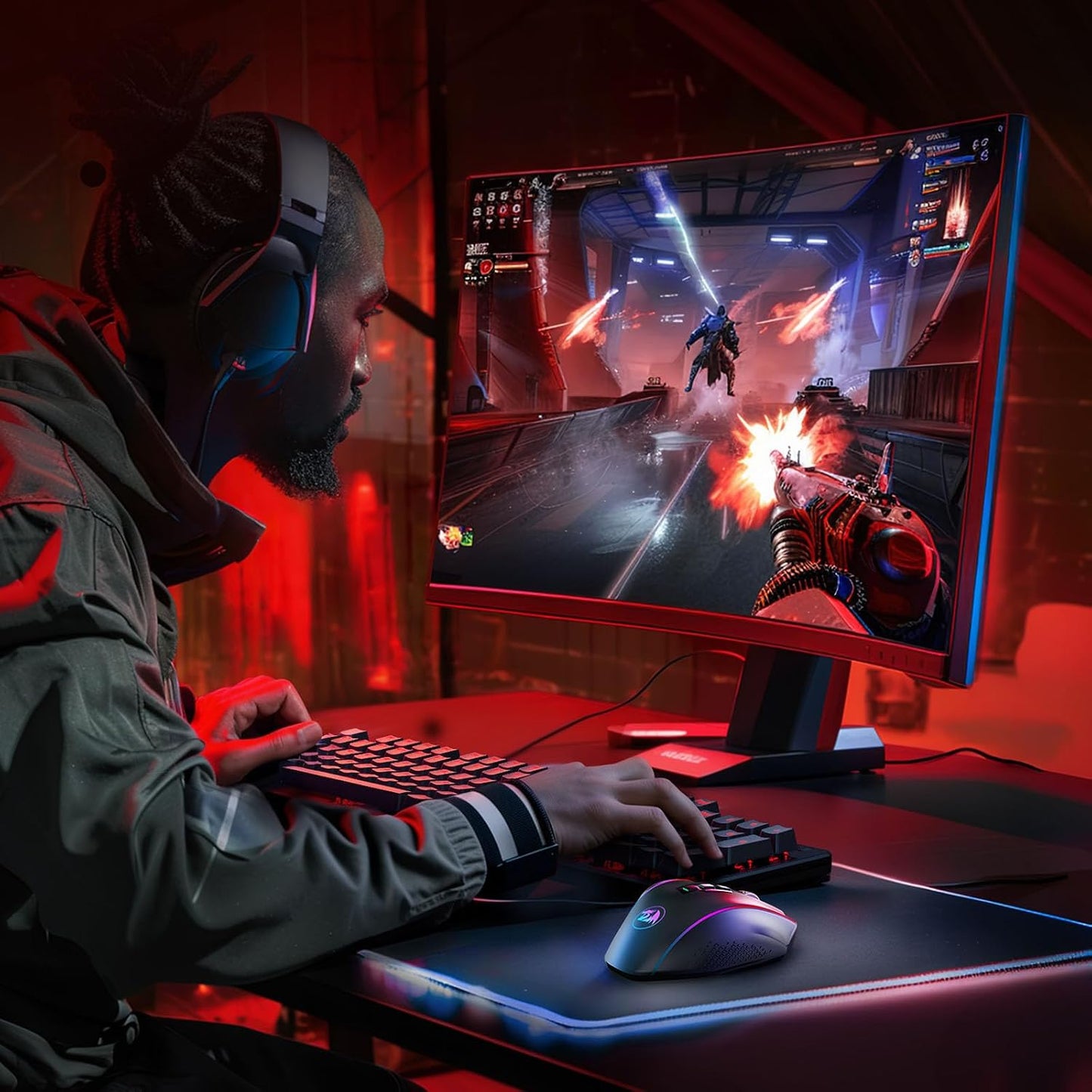 Wireless Gaming Mouse, MMO Gaming Mouse up 16,000 DPI, 16 Macro Programmable Buttons, RGB Rechargeable with 12 Side Buttons, 70Hrs for PC Laptop MOBA FPS, M901P-KS