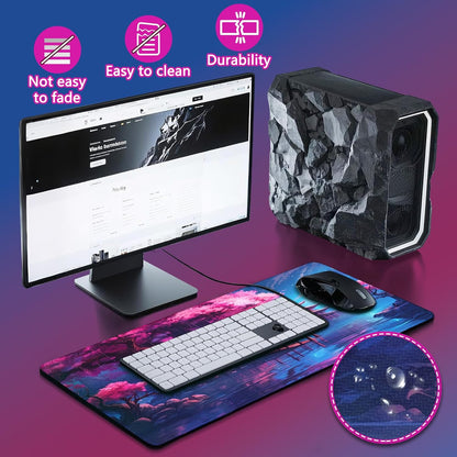 Mouse Pad Gaming - Desk Mat for Keyboard and Mouse - Large Mouse Pads for Desk, Gaming Mousepad with Non-Slip Base, Desks Pad (31.5" X 11.8") for Game, Office and Home