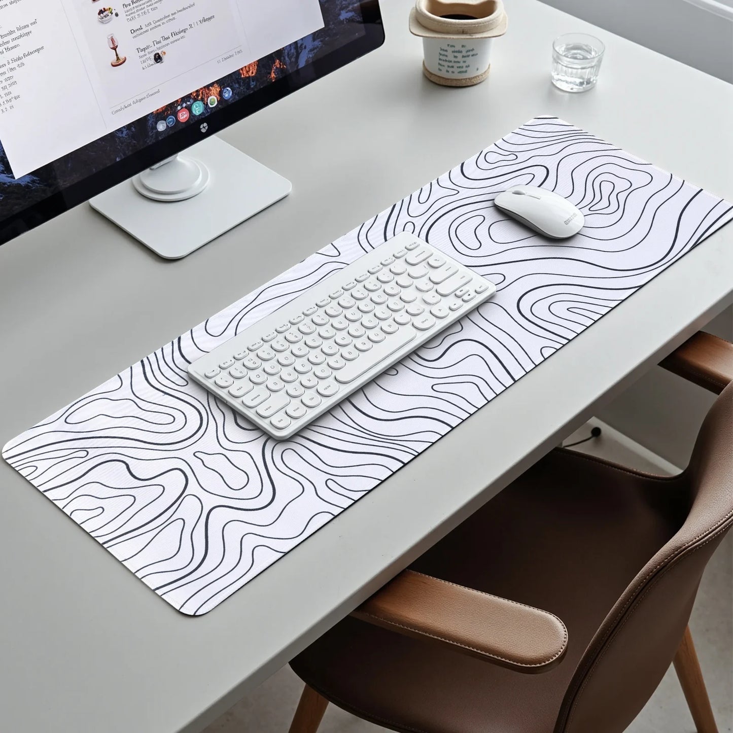 Mouse Pad Gaming Mousepad 31.5 X 11.8 X0.12In Large Mouse Pad for Keyboard and Mouse with Anti-Slip Rubber Base,Keyboard Pad XL Mouse Mat for Home and Office(White)