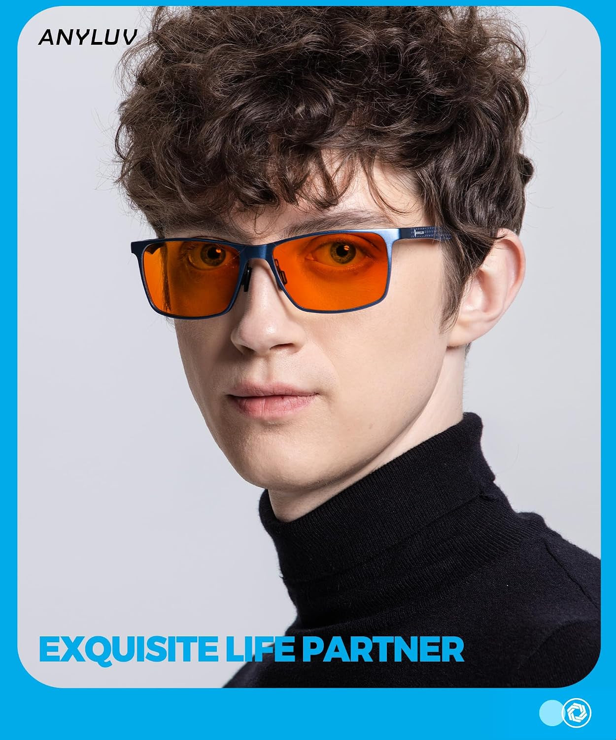 Blue Light Blocking Glasses Men, Al-Mg Metal Computer Gaming
