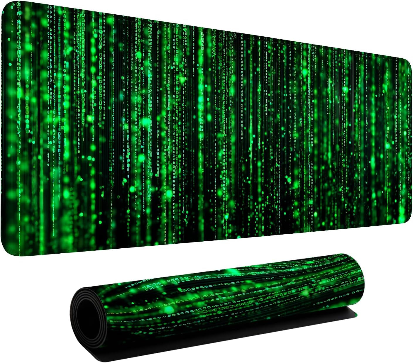 Matrix Code Extended Gaming Mouse Pad 31.5"X11.8" Mousepad, Large Desk Pad Desk Mat for Gaming & Office, Non-Slip Rubber Base