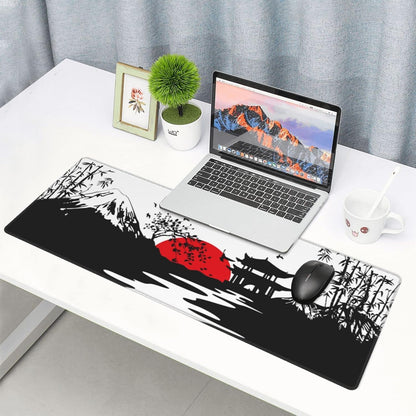 Black and Red Japanese Landscapes Gaming Mouse Pad Large XL Desk Mat Long Extended Pads Big Mousepad for Home Office Decor Accessories 31.5 X 11.8 Inch