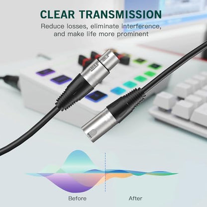 Gaming Microphone Bundle with RGB Audio Mixer, XLR Cable, Podcast Equipment Set for Streaming, Vocal, Voice-Over, Compatible with PC with Mute, Gain Knob, Headphones Monitor (AM8T+SC3W+L9)