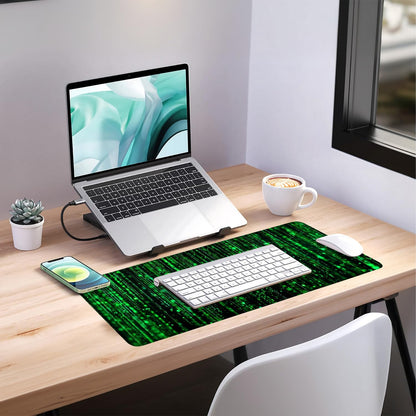 Matrix Code Extended Gaming Mouse Pad 31.5"X11.8" Mousepad, Large Desk Pad Desk Mat for Gaming & Office, Non-Slip Rubber Base