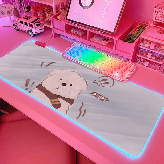 Pink RGB Gaming Mouse Pad 31.5X12 Inch PC XL Large Extended Glowing Led Light up Desk Pad Non-Slip Rubber Base Computer Cute Mousepad Mat Desk Accessories Gaming Setup 60-0768