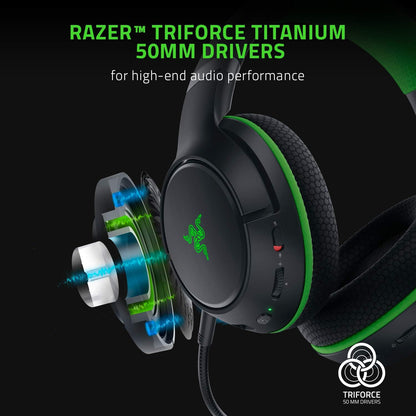 Wireless Xbox Gaming Headset: Razer Kaira Pro with Titanium Drivers & Supercardioid Mic - Black