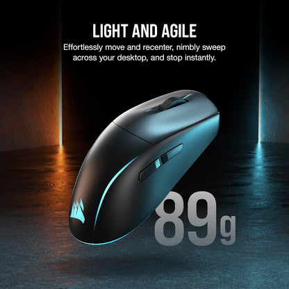Corsair M75 Wireless RGB Lightweight FPS Gaming Mouse – 26,000 DPI – Swappable Side Buttons – Icue Compatible – PC – Black