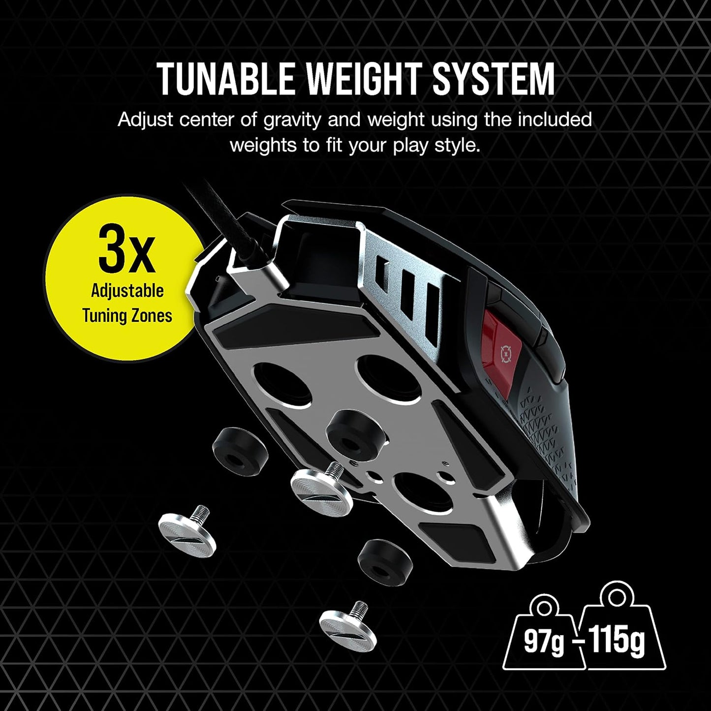 Corsair M65 RGB Ultra Wired Adjustable Weight FPS PC Gaming Mouse – Black