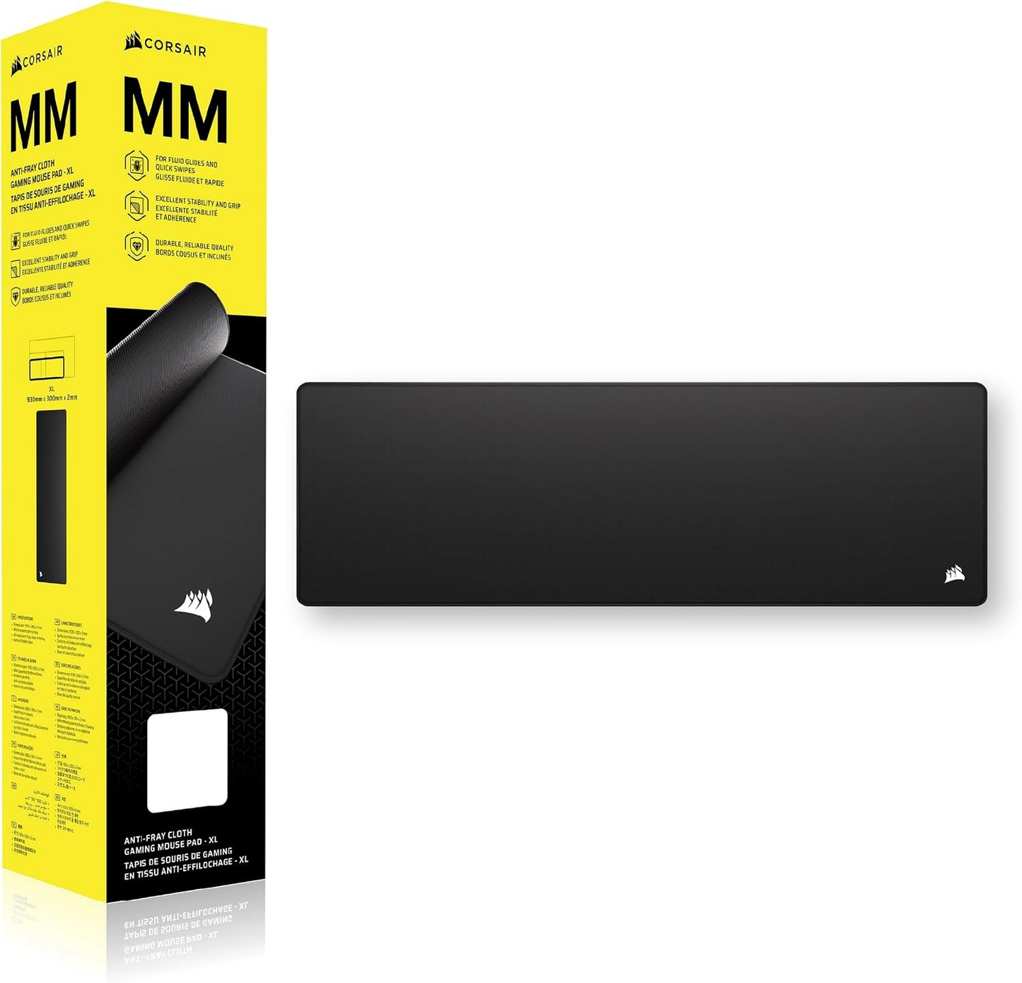 Corsair MM Anti-Fray Cloth Gaming Mouse Pad – Black