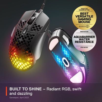 Aerox 5 Ultra Lightweight Honeycomb Water Resistant Wired RGB Optical Gaming Mouse with 9 Programmable Buttons
