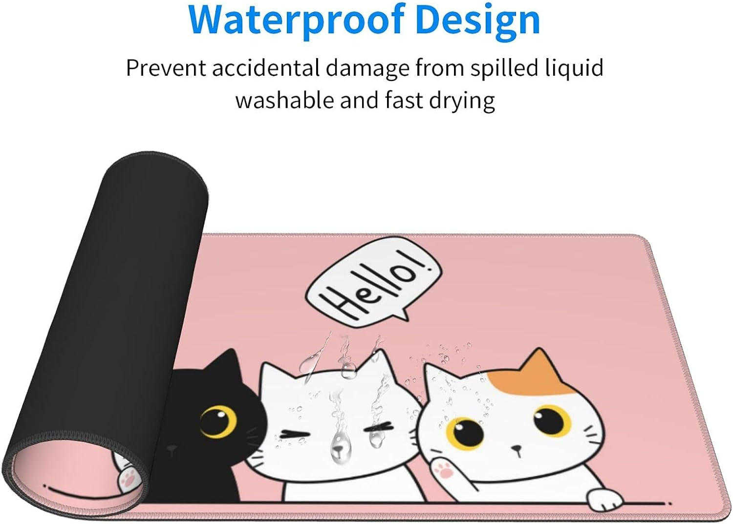 Pink Cute Kittens Cat Gaming Mouse Pad Large XL Girls Kawaii Desk Mat Long Extended Pads Big Mousepad for Home Office Decor Accessories