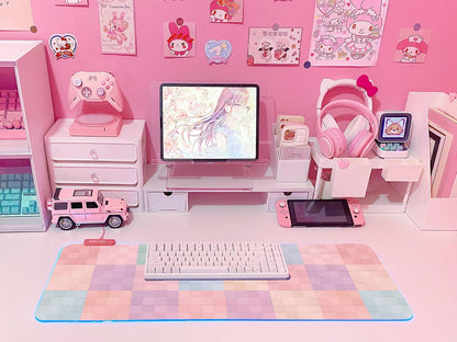 Pink RGB Gaming Mouse Pad 31.5X12 Inch PC XL Large Extended Glowing Led Light up Desk Pad Non-Slip Rubber Base Computer Cute Mousepad Mat Desk Accessories Gaming Setup 62