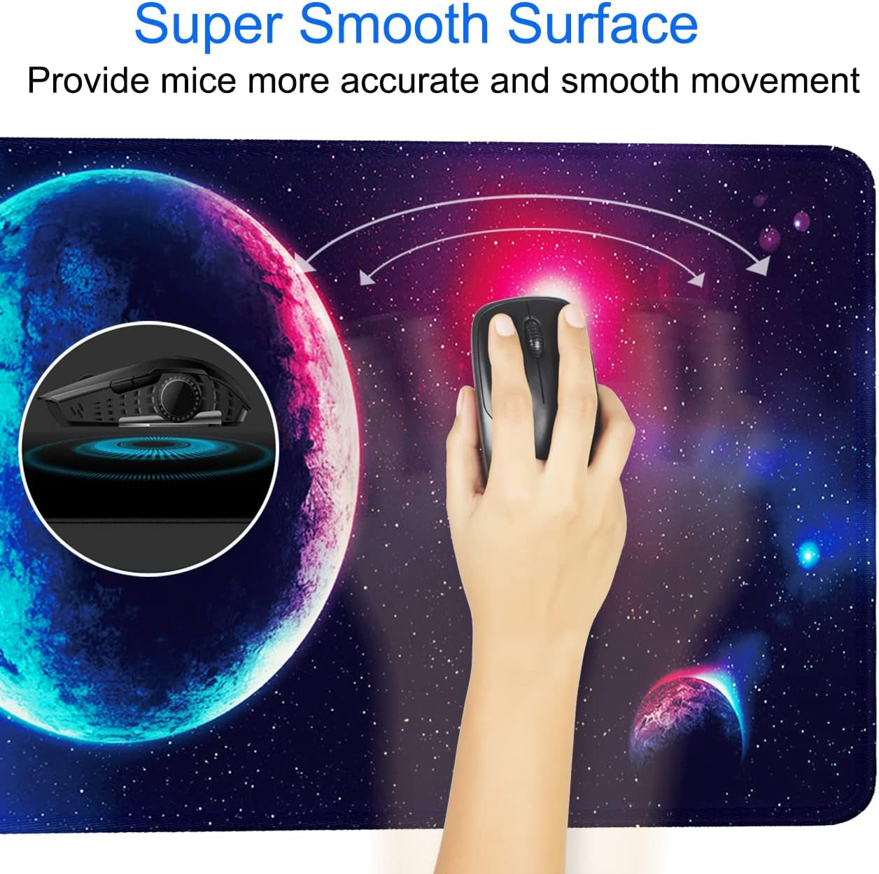 Gaming Mouse Pad, 31.5X15.7 Inch Large Extended Computer Keyboard Mouse Mat, Water Resist Non-Slip Mousepad Rubber Base Long XXL Gaming Mousepad for Work, Office & Home, Space