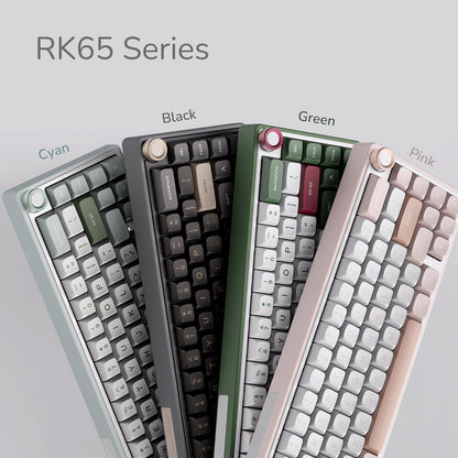 R65 Wired Gaming Keyboard with Volume Knob, 60% Percent RGB Backlit Mechanical Keyboard Gasket Mount with PBT Keycaps, MDA Profile, QMK/VIA, 66 Keys Hot Swappable Cream Switch, Black