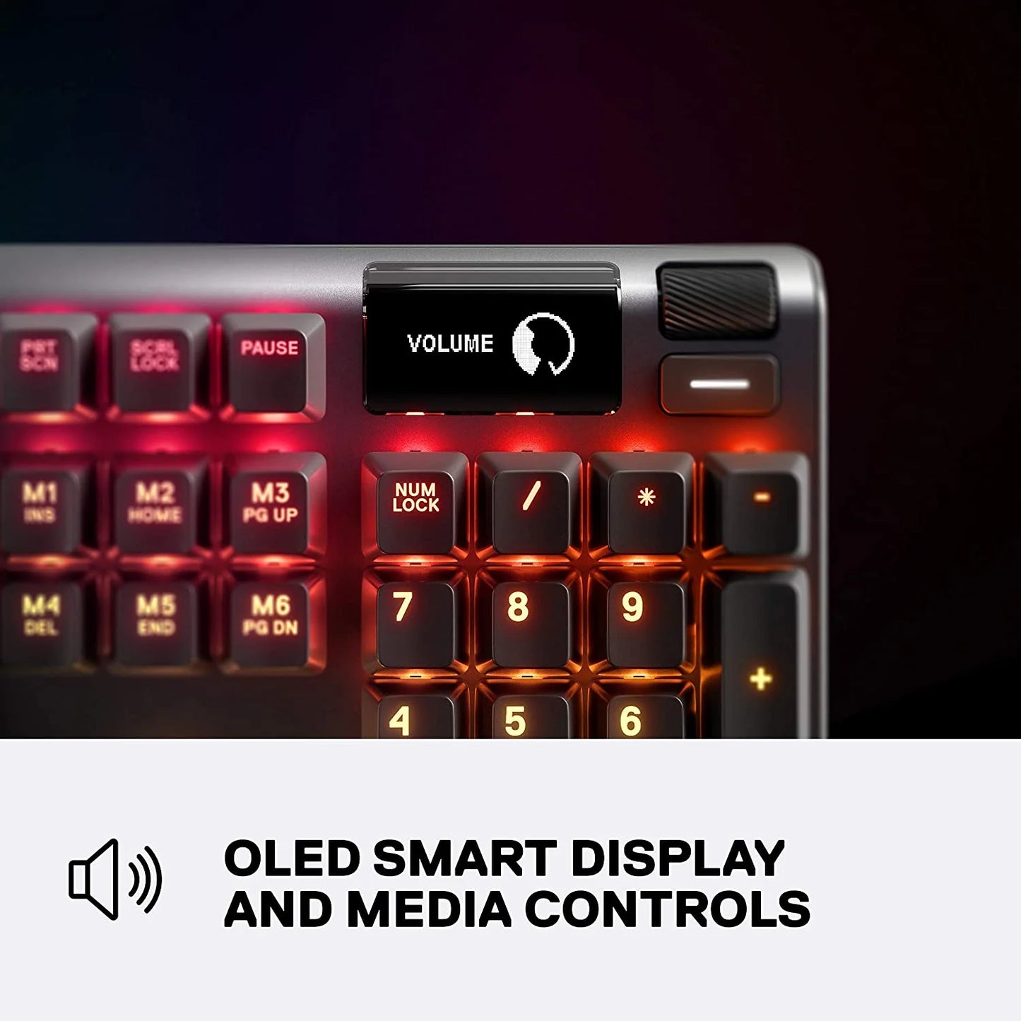 Apex 5 Mechanical Gaming Keyboard - Per-Key RGB Illumination , OLED Smart Display - Black