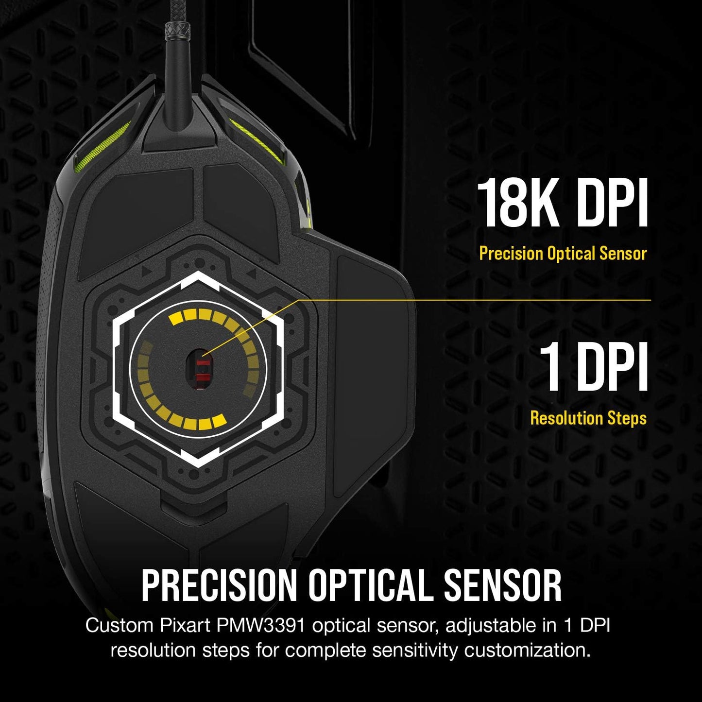 Corsair NIGHTSWORD RGB Adjustable Weight FPS MOBA PC Gaming Mouse – Black
