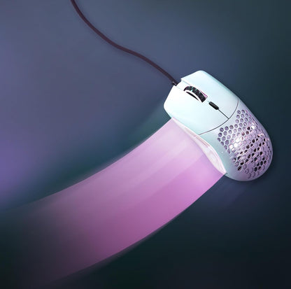 Model O- (Minus) Compact Wired Gaming Mouse - 58G Superlight Honeycomb Design, RGB, Pixart 3360 Sensor, Ambidextrous, Omron Switches - Matte White