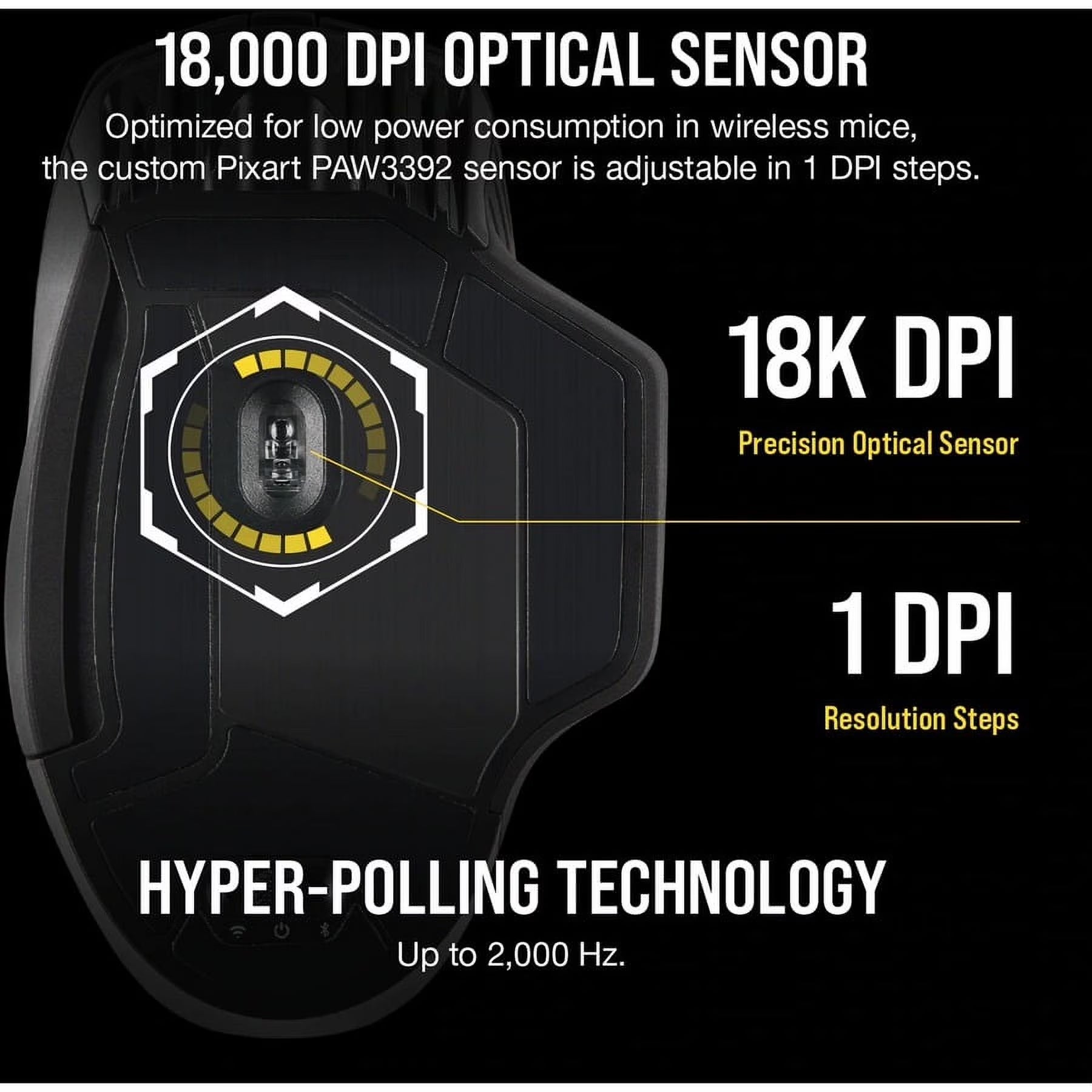 DARK CORE RGB PRO SE Wireless FPS/MOBA Gaming Mouse with SLIPSTREAM Technology, Black, Backlit RGB LED, 18000 DPI, Optical, Qi Wireless Charging Certified